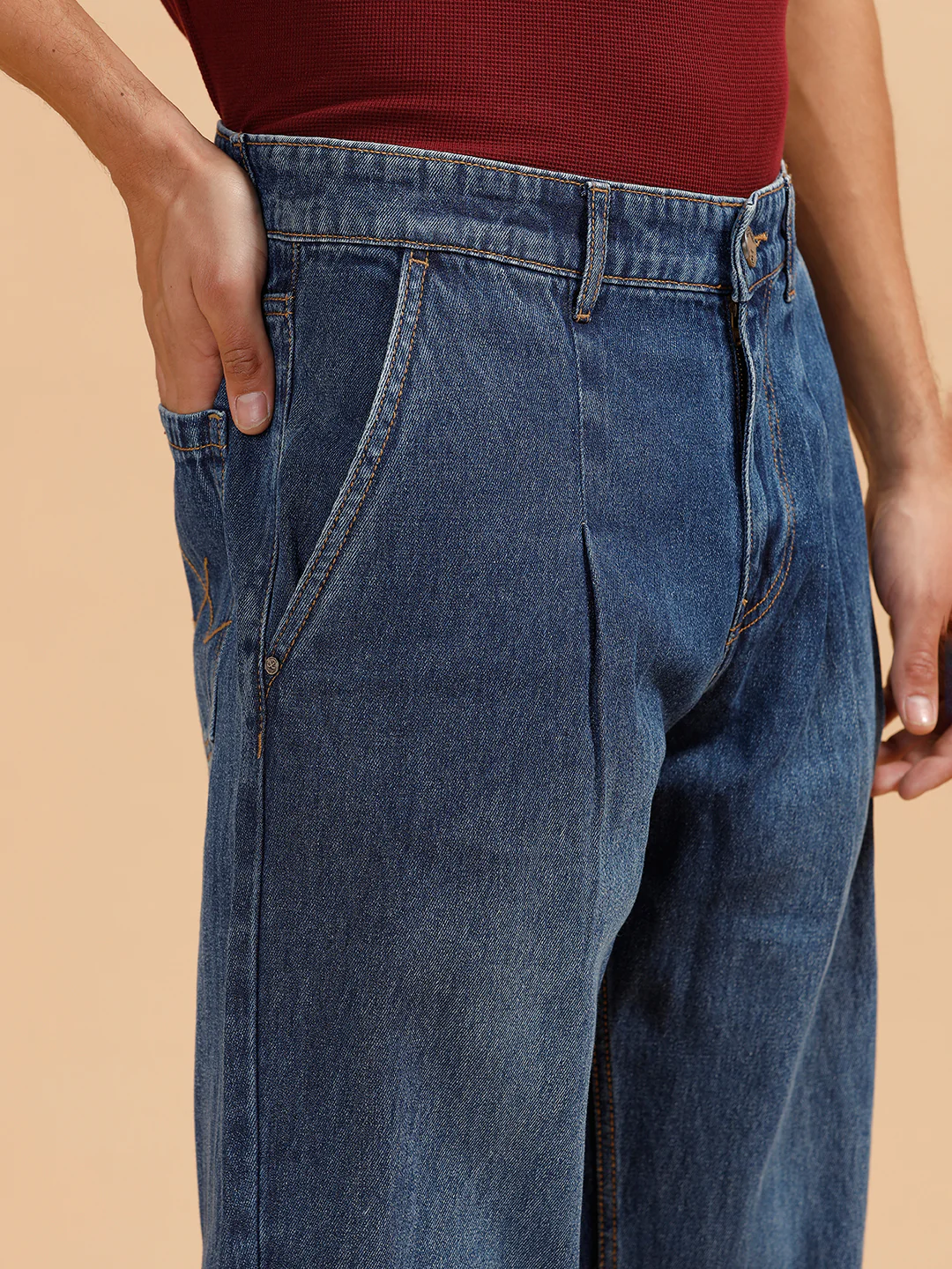 Heavy Fade Loose Fit Jeans | Dark Blue - Image 5