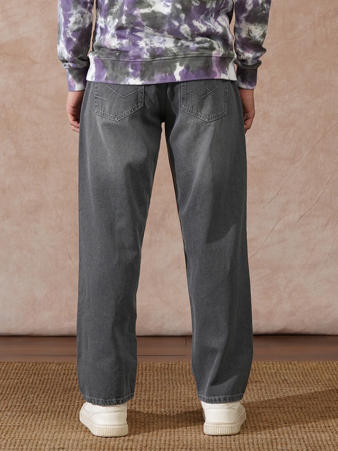 Heavy Fade Loose Fit Jeans | Light Grey - Image 3