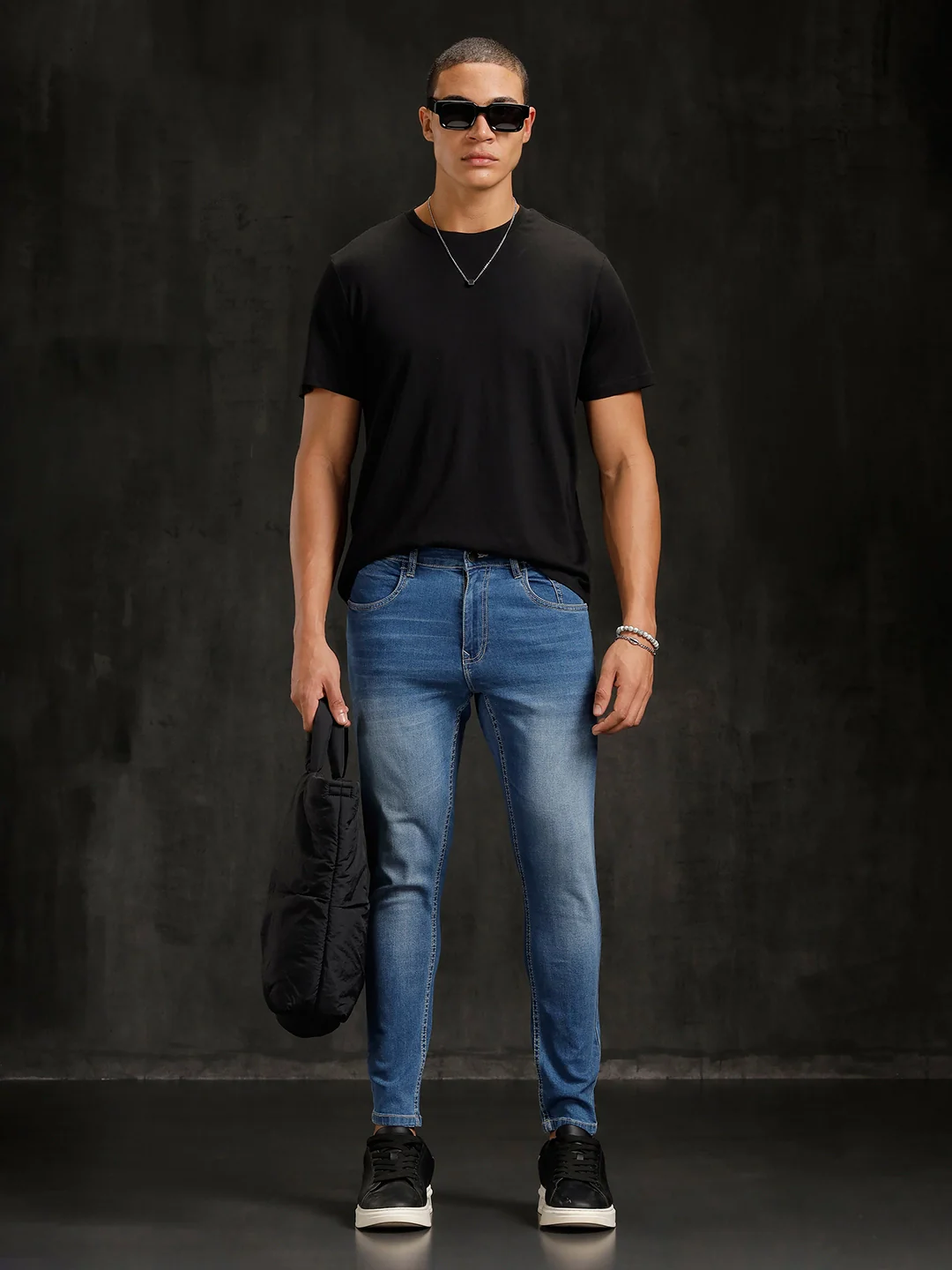 Heavy Fade Skinny Crop Jeans | Blue - Image 2