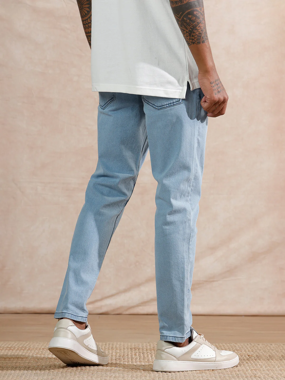 Heavy Fade Skinny Crop Jeans | Light Blue - Image 3