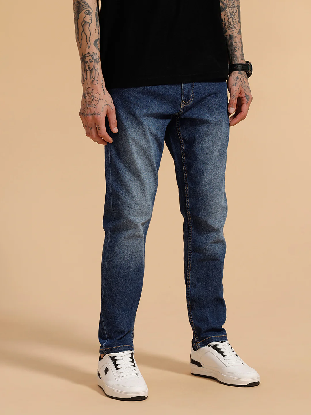 Heavy Fade Slim Fit Jeans | Blue - Image 4