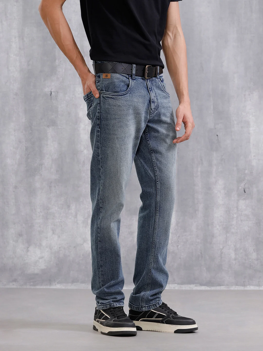 Heavy Fade Straight Fit Jeans | Blue - Image 4