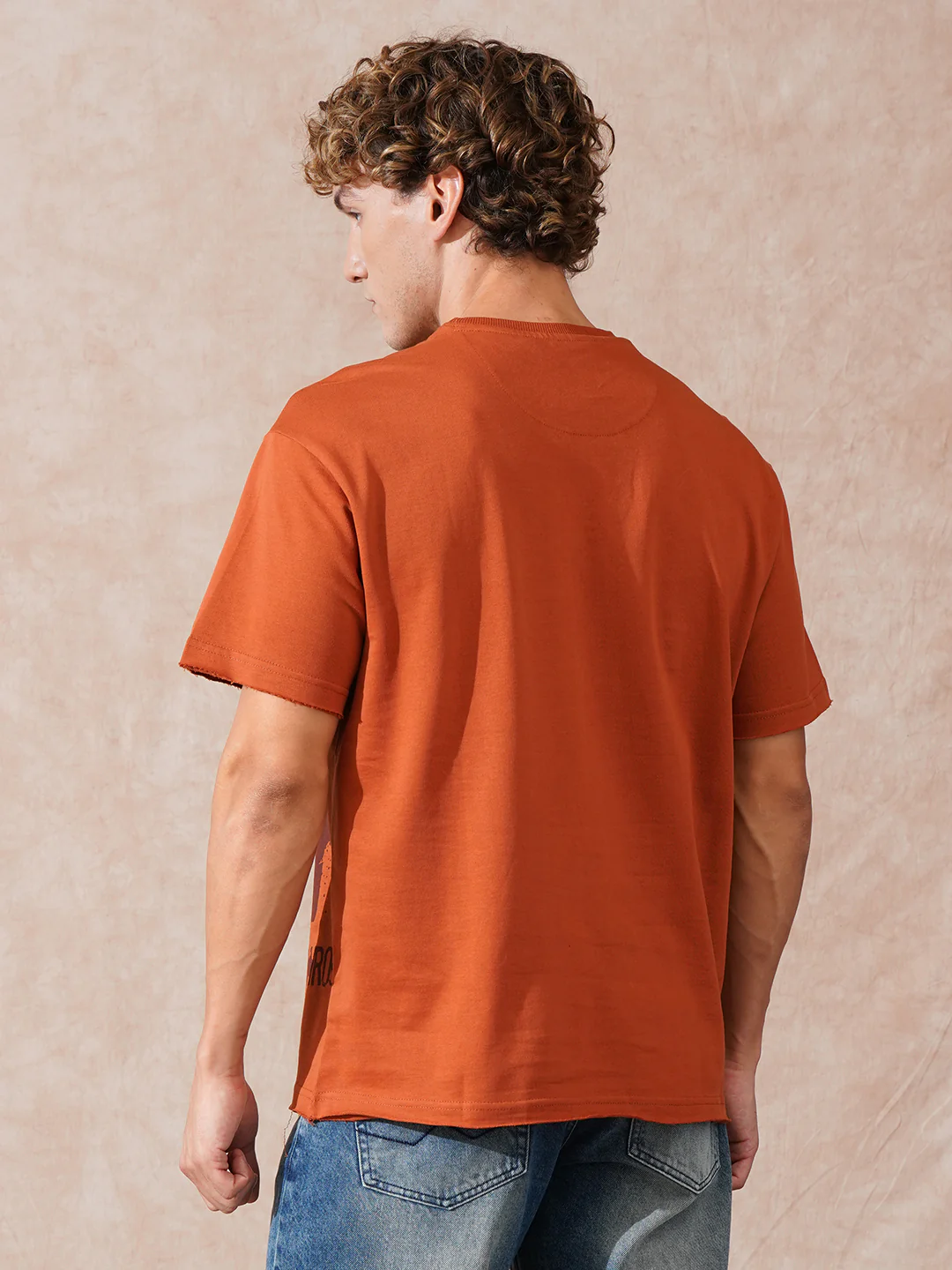Heavy GSM Distressed Oversized Fit T-Shirt | Orange - Image 3