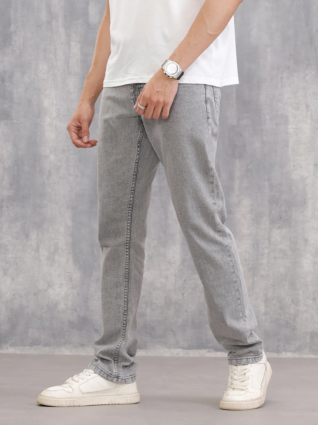 Heavy Washed Grey Jeans | Grey - Image 4