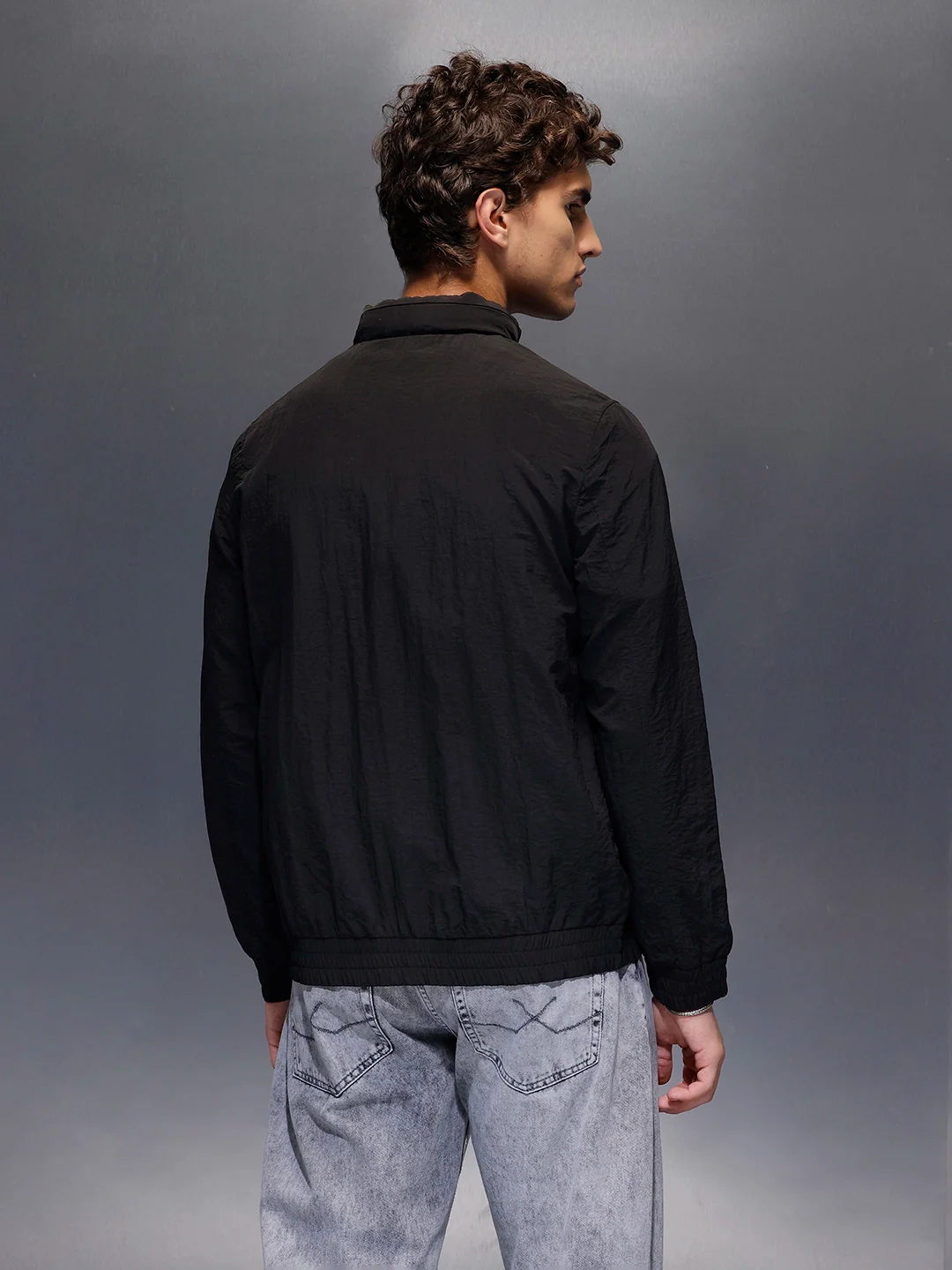 HighNeck Utility Jacket  |  Black - Image 3