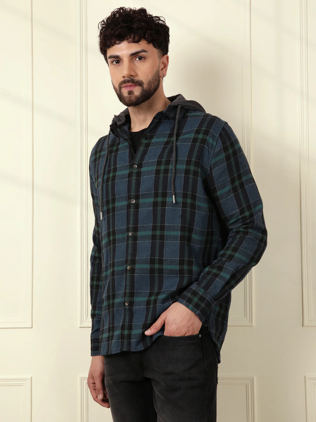 Hooded Check Shirt - Image 4