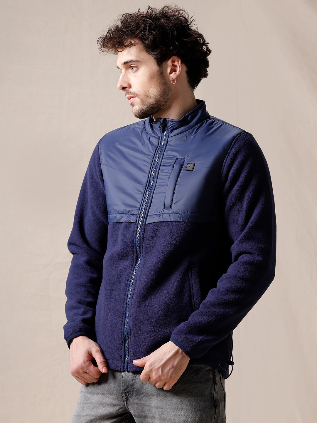 Hybrid Solid Fleece Jacket - Image 4