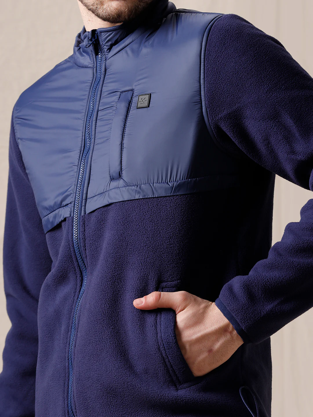 Hybrid Solid Fleece Jacket - Image 6
