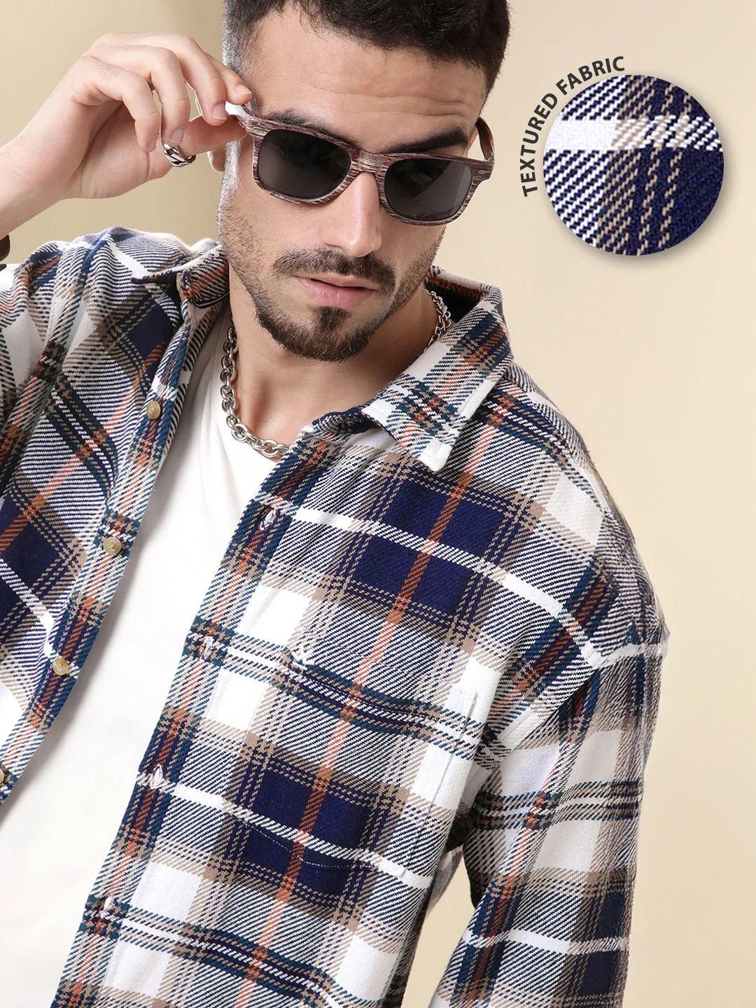 Ice Blue Classic Checked Shirt - Image 3