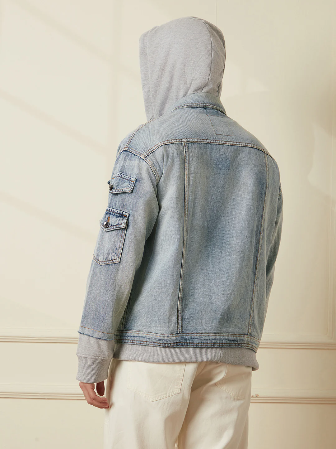Oversized Hooded Trucker Jacket | Blue - Image 5