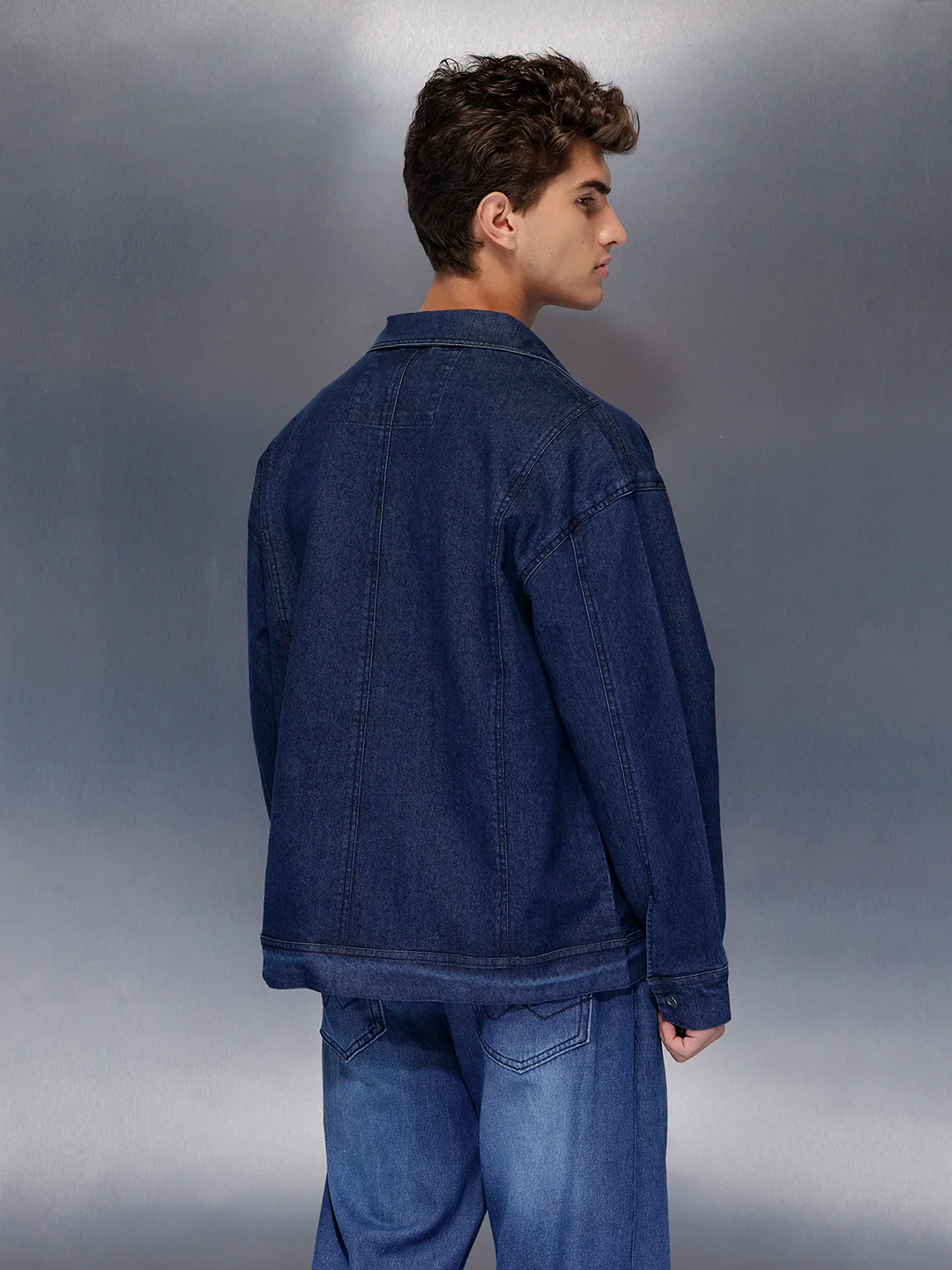 Indigo Structured Overshirt | Blue - Image 3