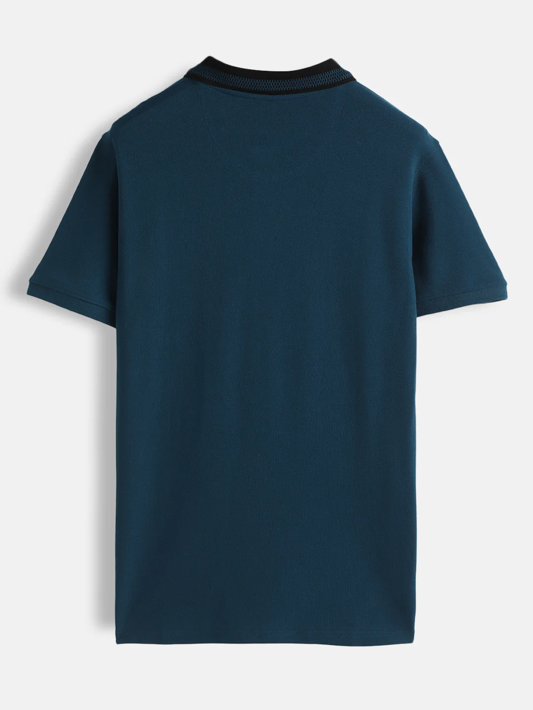 Jacquard Collar Pique Polo T-Shirt | Teal - Image 2