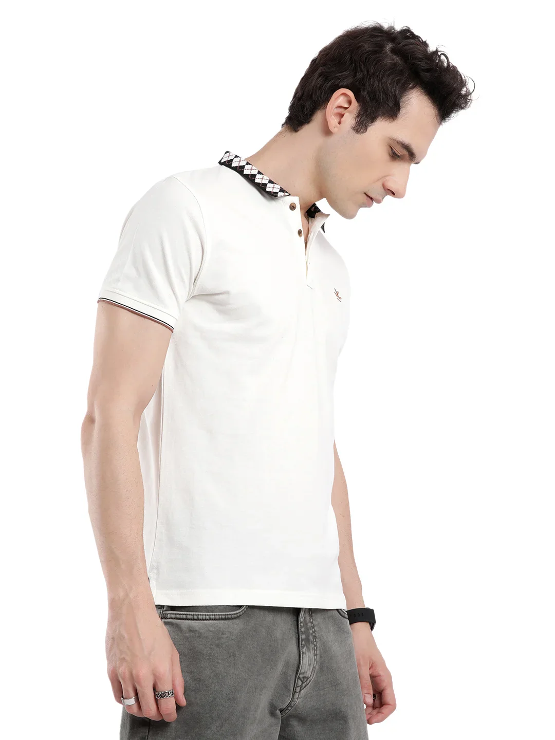 Jacquard Collar Polo T-Shirt - Image 4