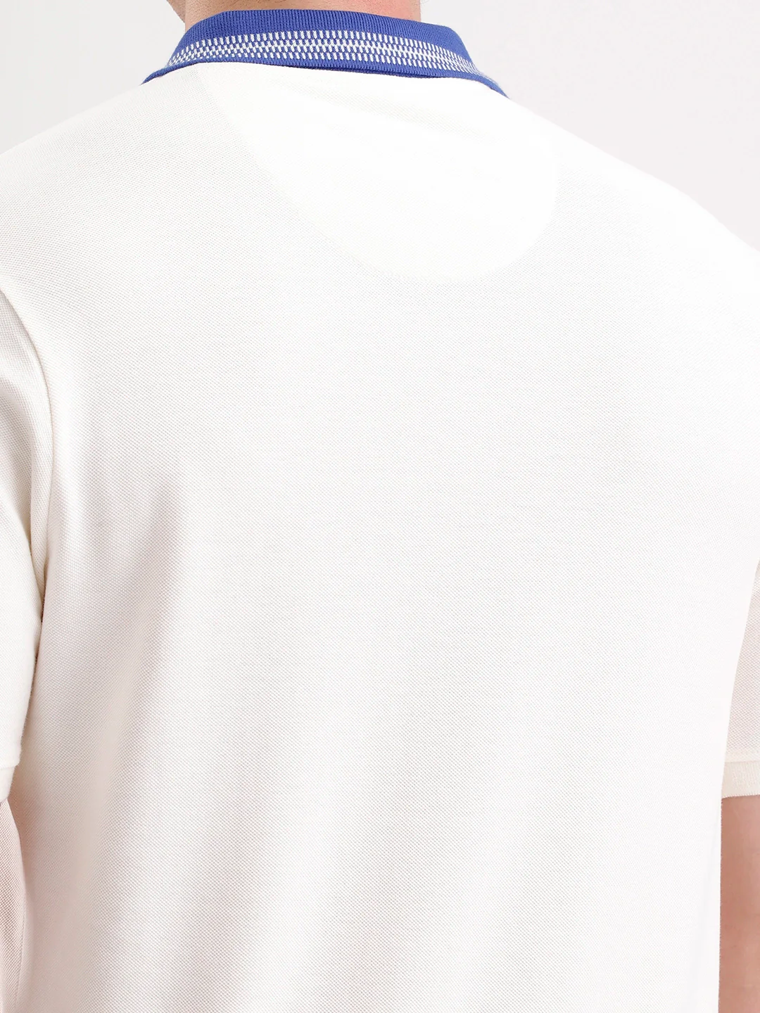 Jacquard Collar Polo T-Shirt  | Off White - Image 5