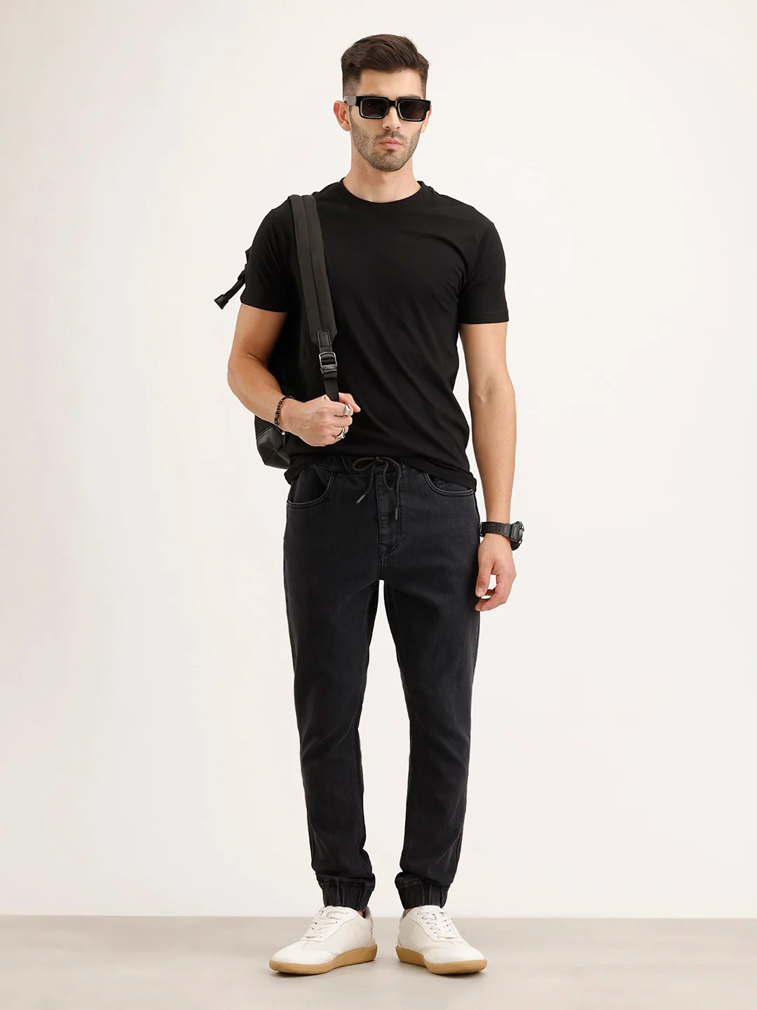 Jogger Fit Denim Jeans | Black - Image 2