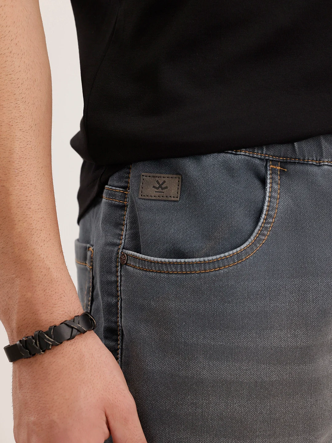 Jogger Fit Denim Jeans | Grey - Image 5