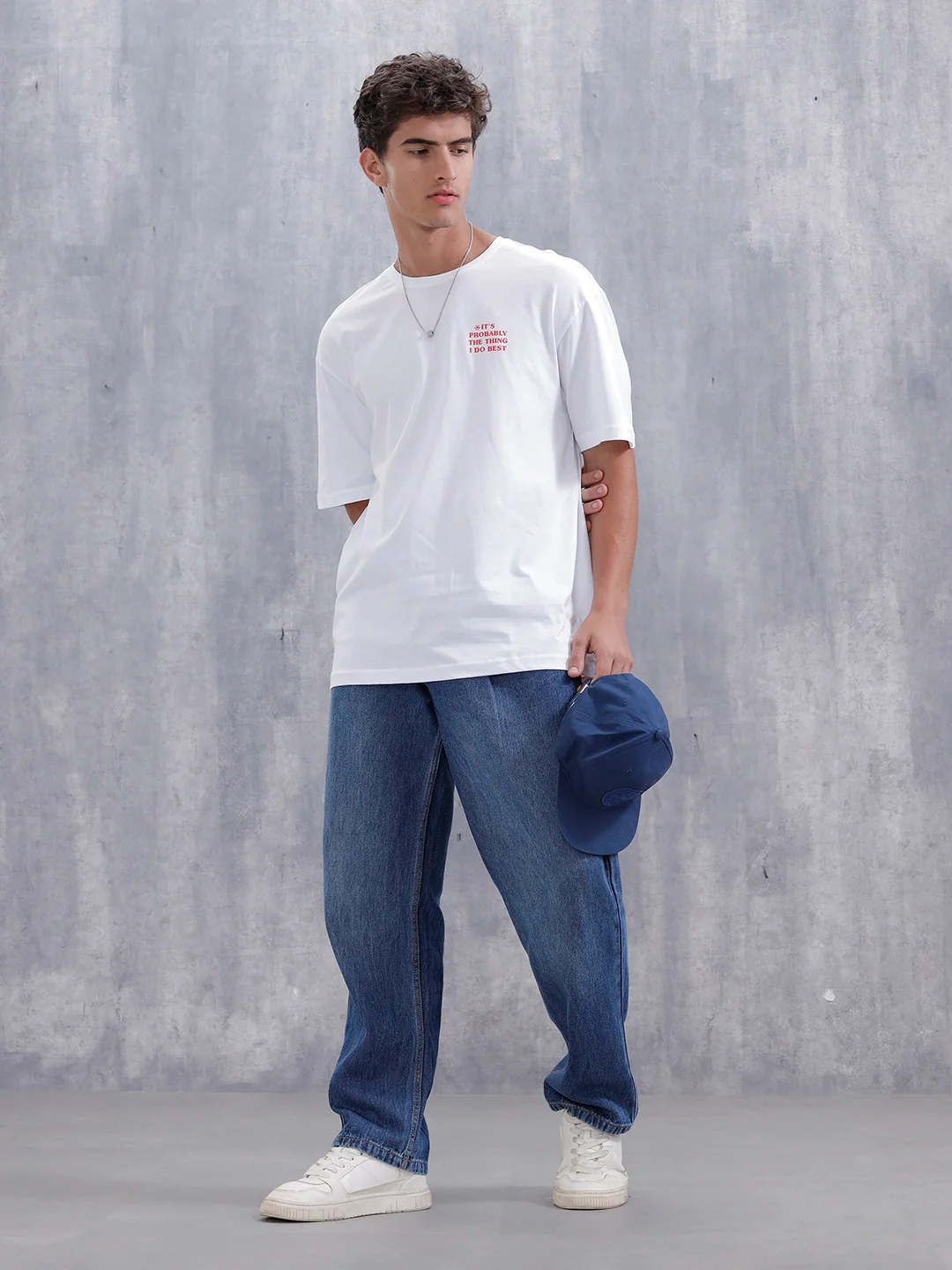 Kevin’s Famous Chili Graphic Oversized Fit Tee For Men | White - Image 2