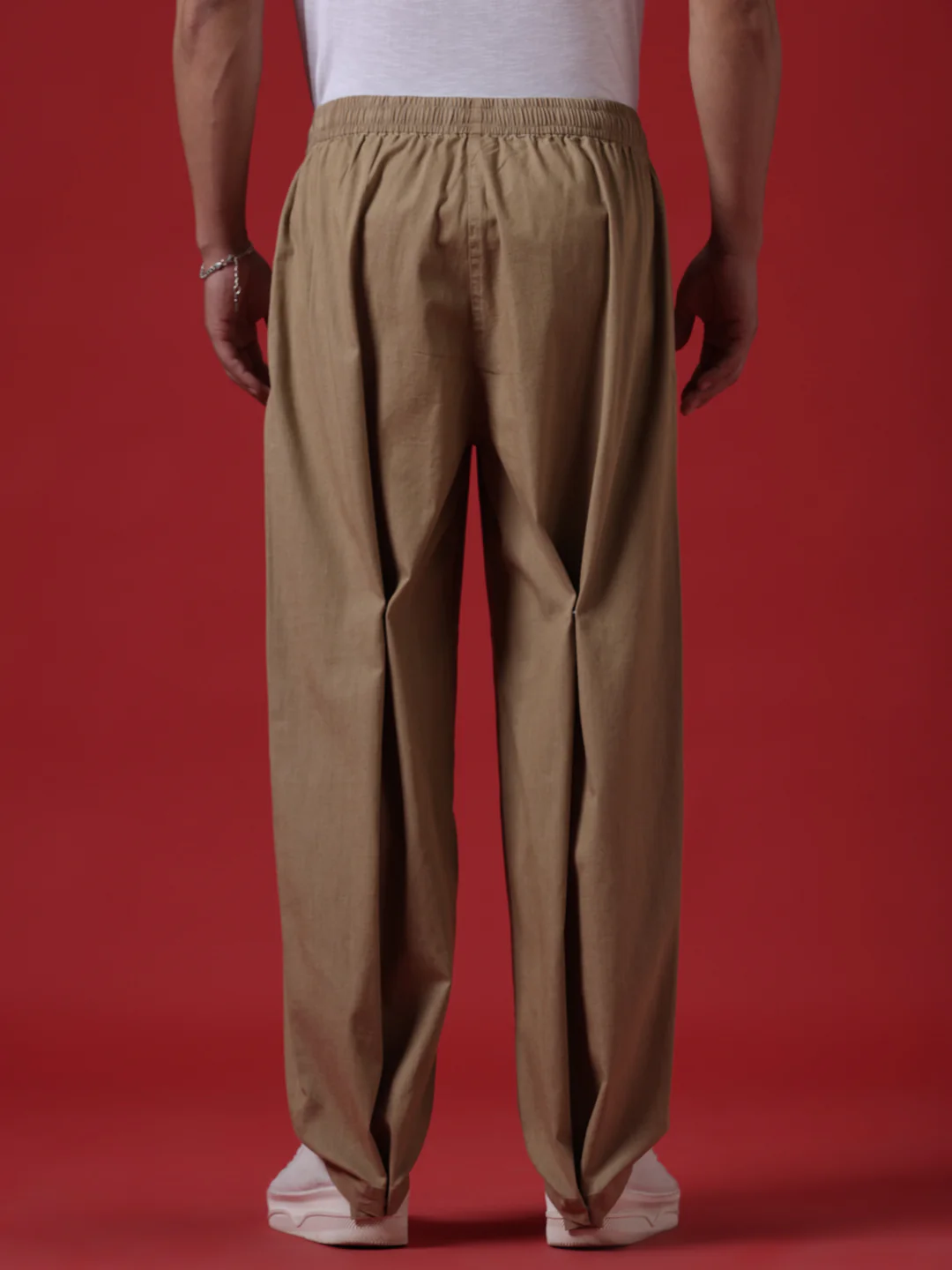 Khaki Dyed Loose Fit Trousers - Image 3