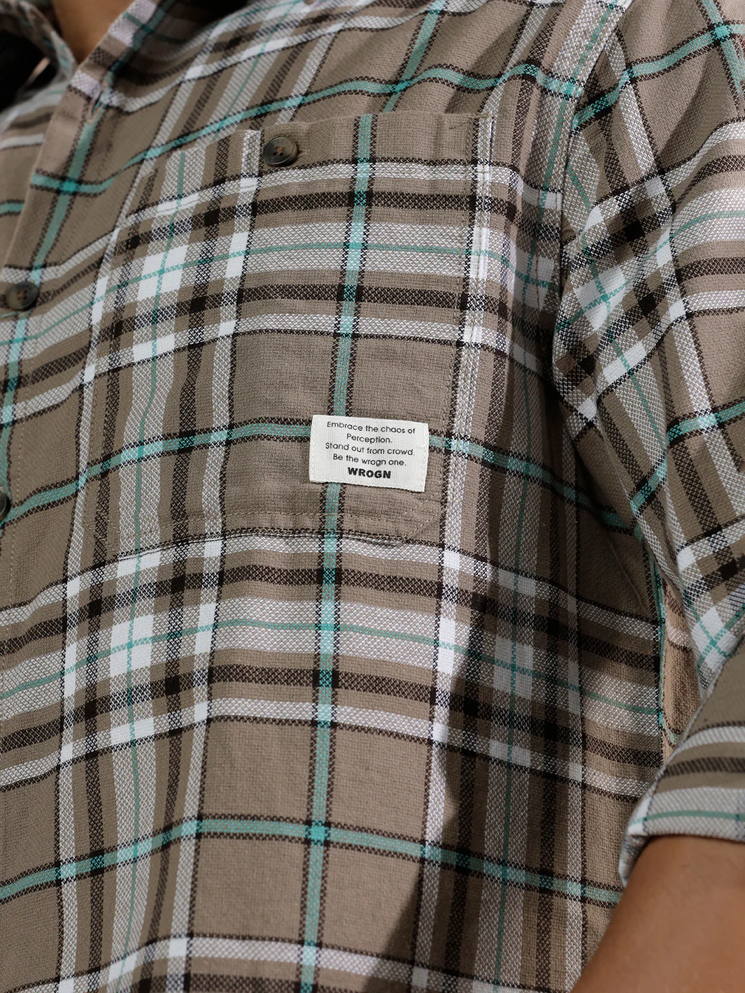 Large Scale Checked Shirt | Brown - Image 5