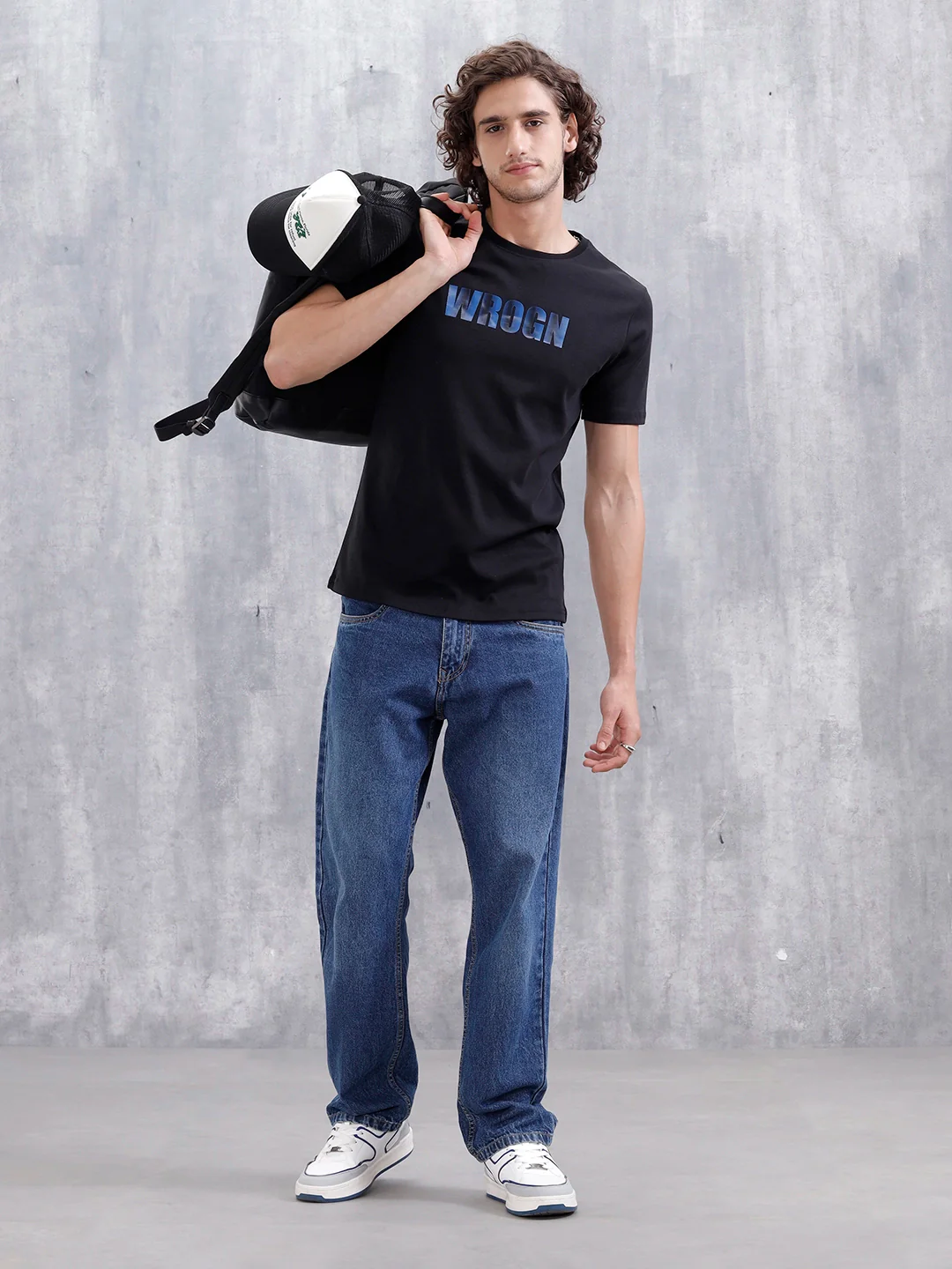 Laser Cut Lenticular Print Slim Fit Cotton T-Shirt | Black - Image 2