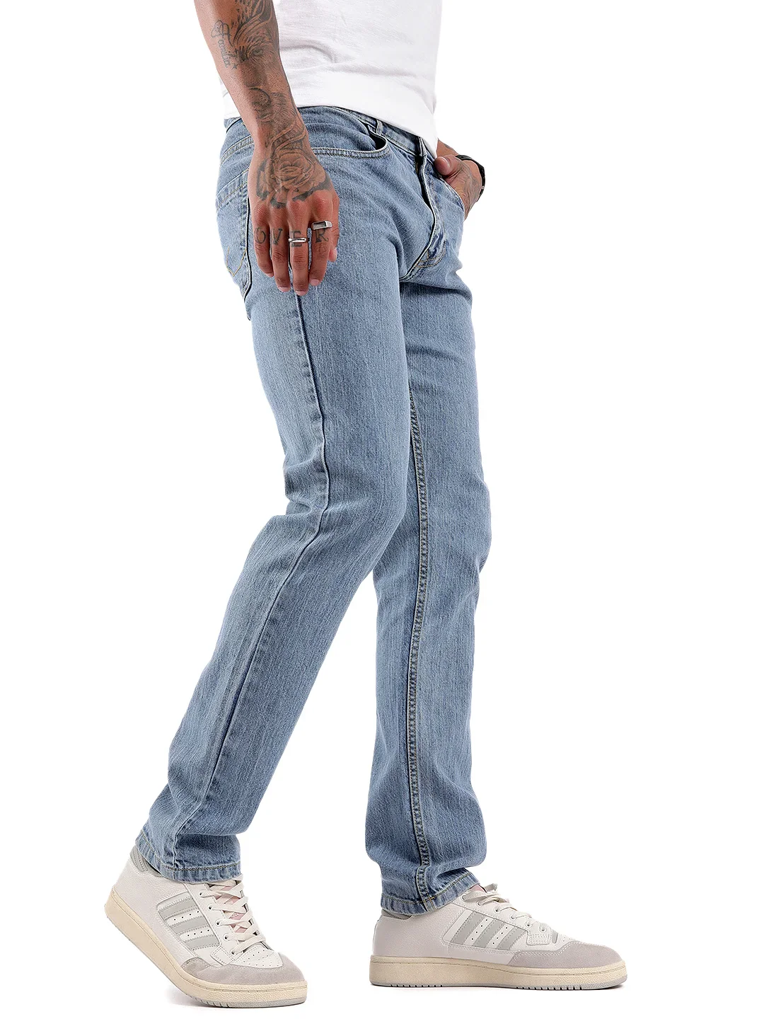Light Blue Basic Slim Fit Jeans - Image 4