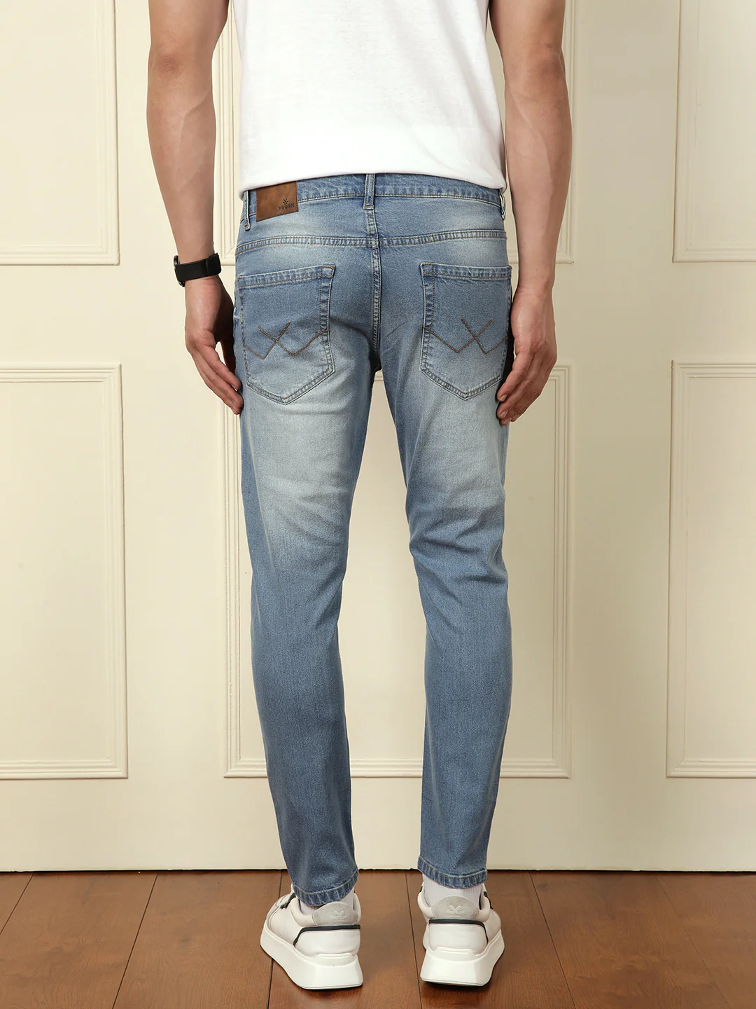 Faded Skinny Crop Jeans | Light Blue - Image 3