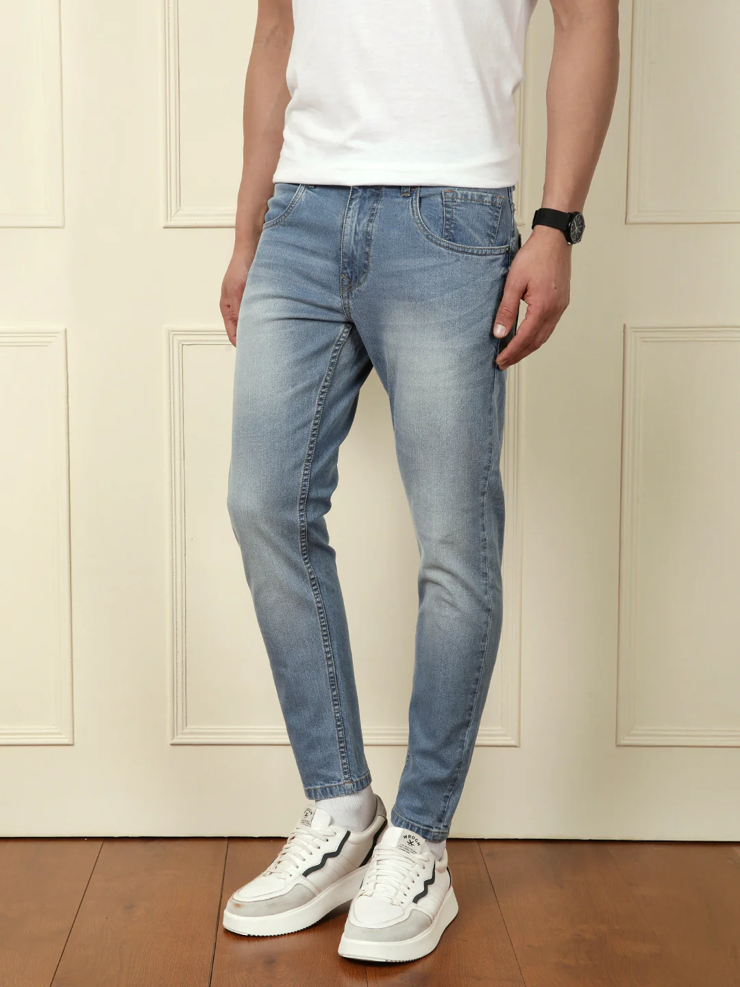 Faded Skinny Crop Jeans | Light Blue - Image 4
