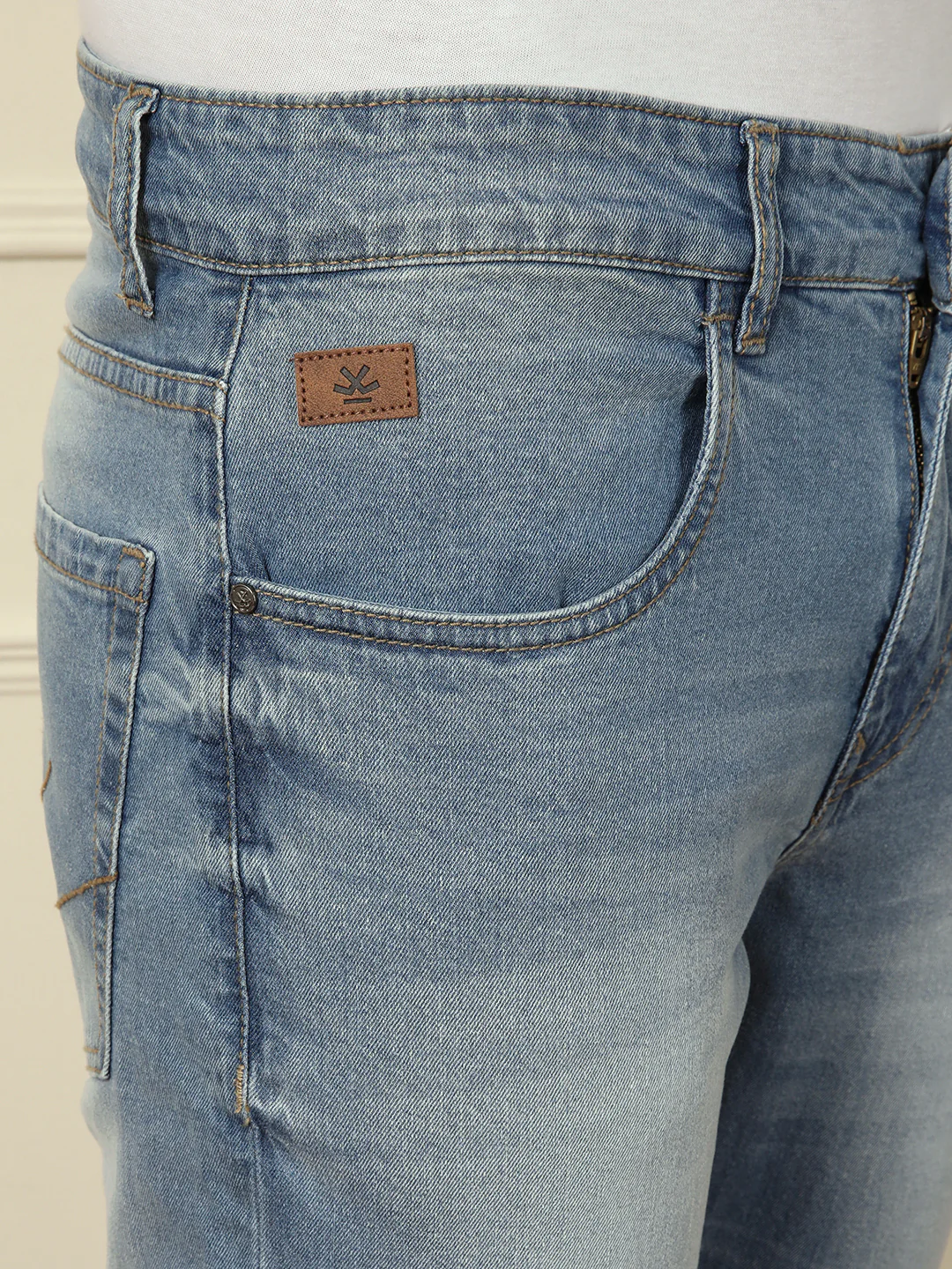 Faded Skinny Crop Jeans | Light Blue - Image 5