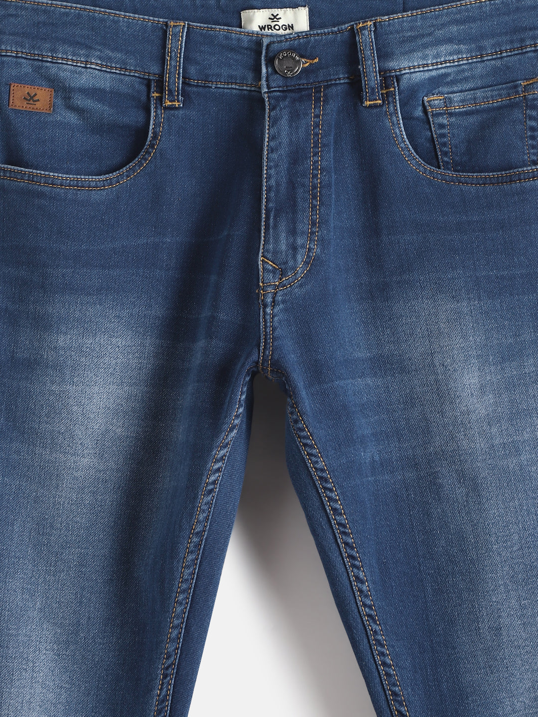 Light Fade Slim Tapered Jeans | Dark Blue - Image 3