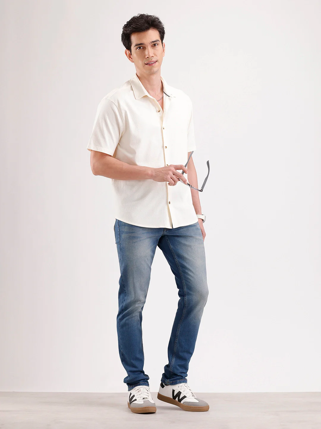 Light Faded Slim Fit Denim Jeans  | Blue - Image 2