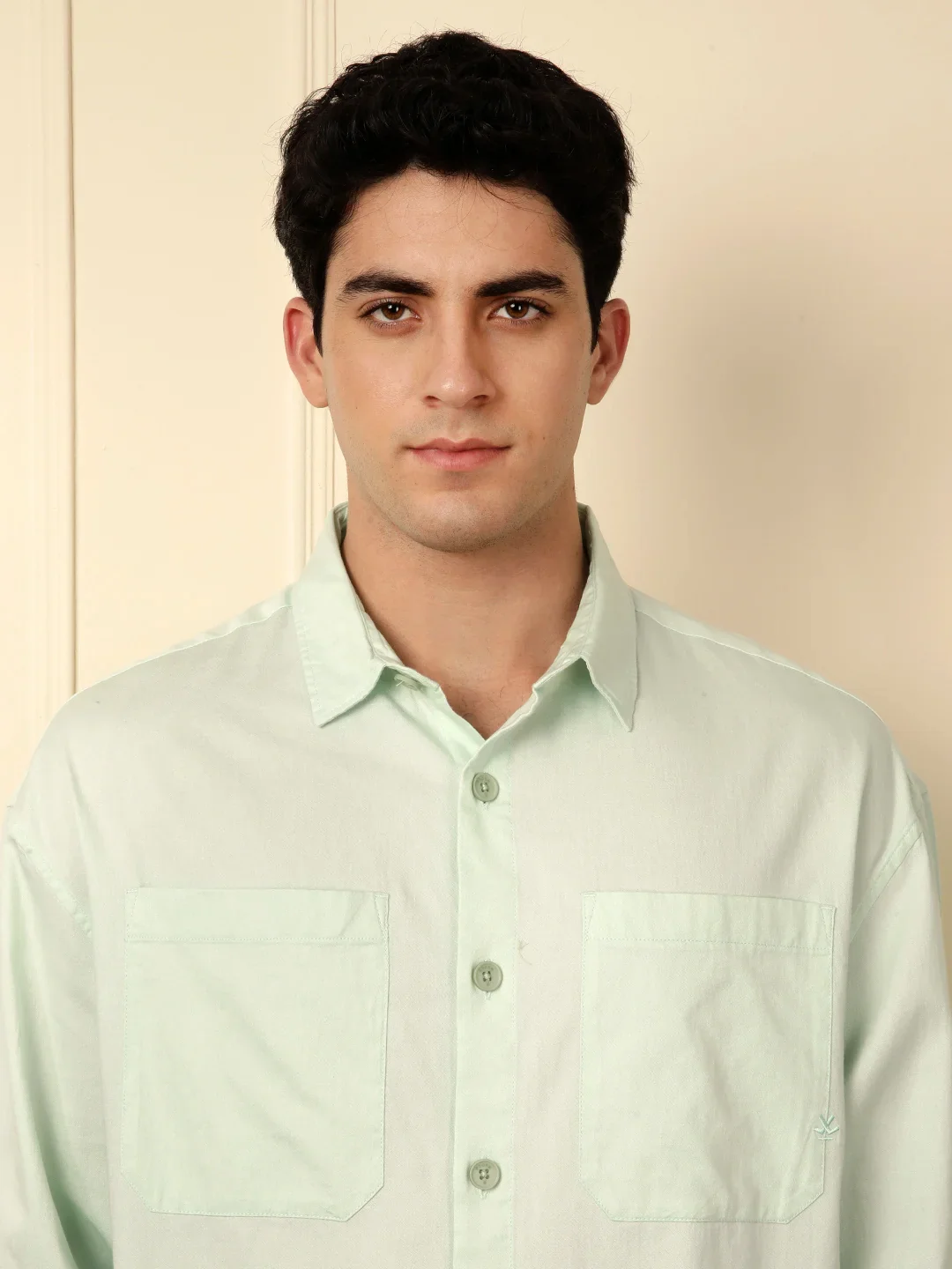 Light Green Double Pocket Oversized Shirt - Image 5