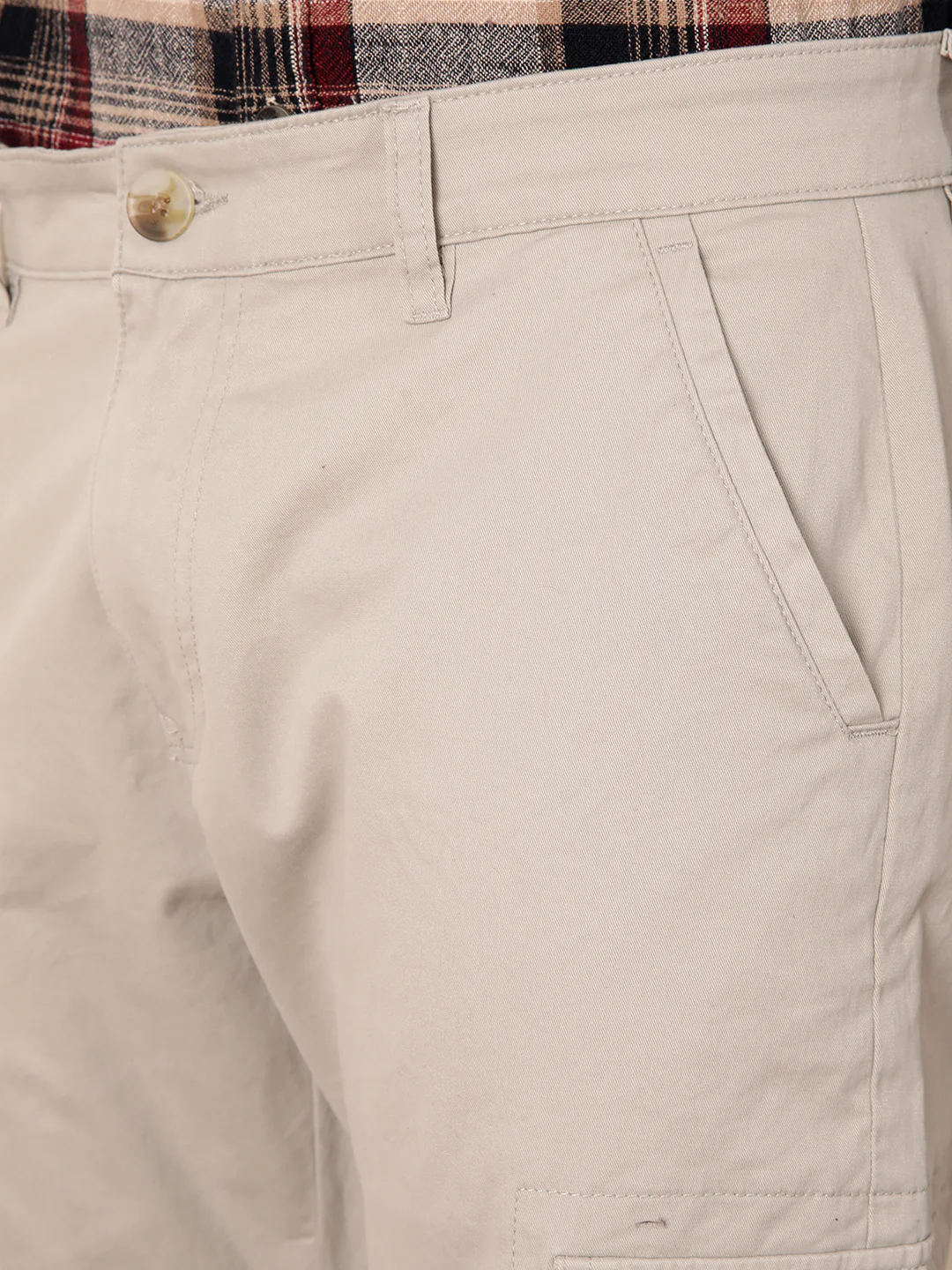 Peached Cotton Cargo Trouser | Light Grey - Image 5