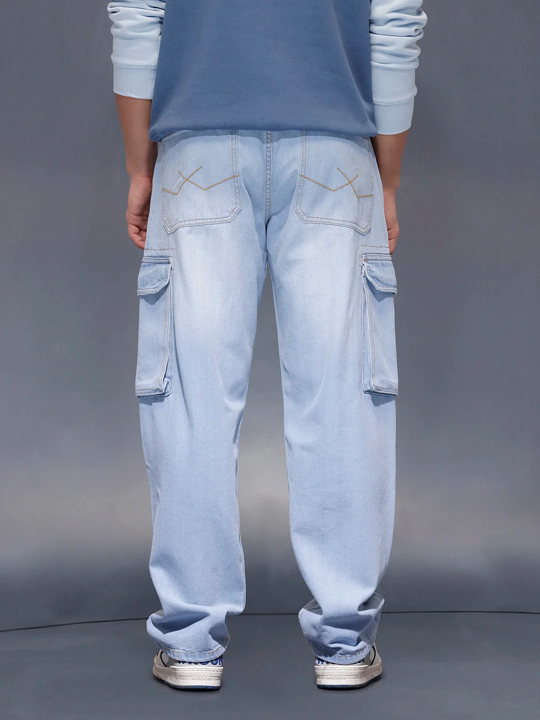 Light Washloose Fit Cargo Jeans | Blue - Image 3