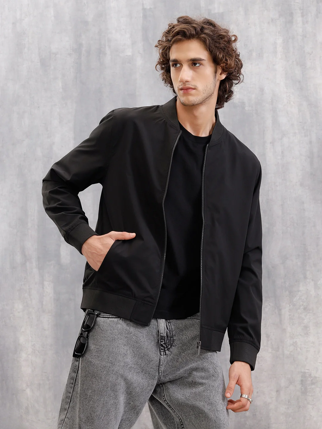 Light Weight Shell Bomber Jacket For Everyday Use  |  Black - Image 5