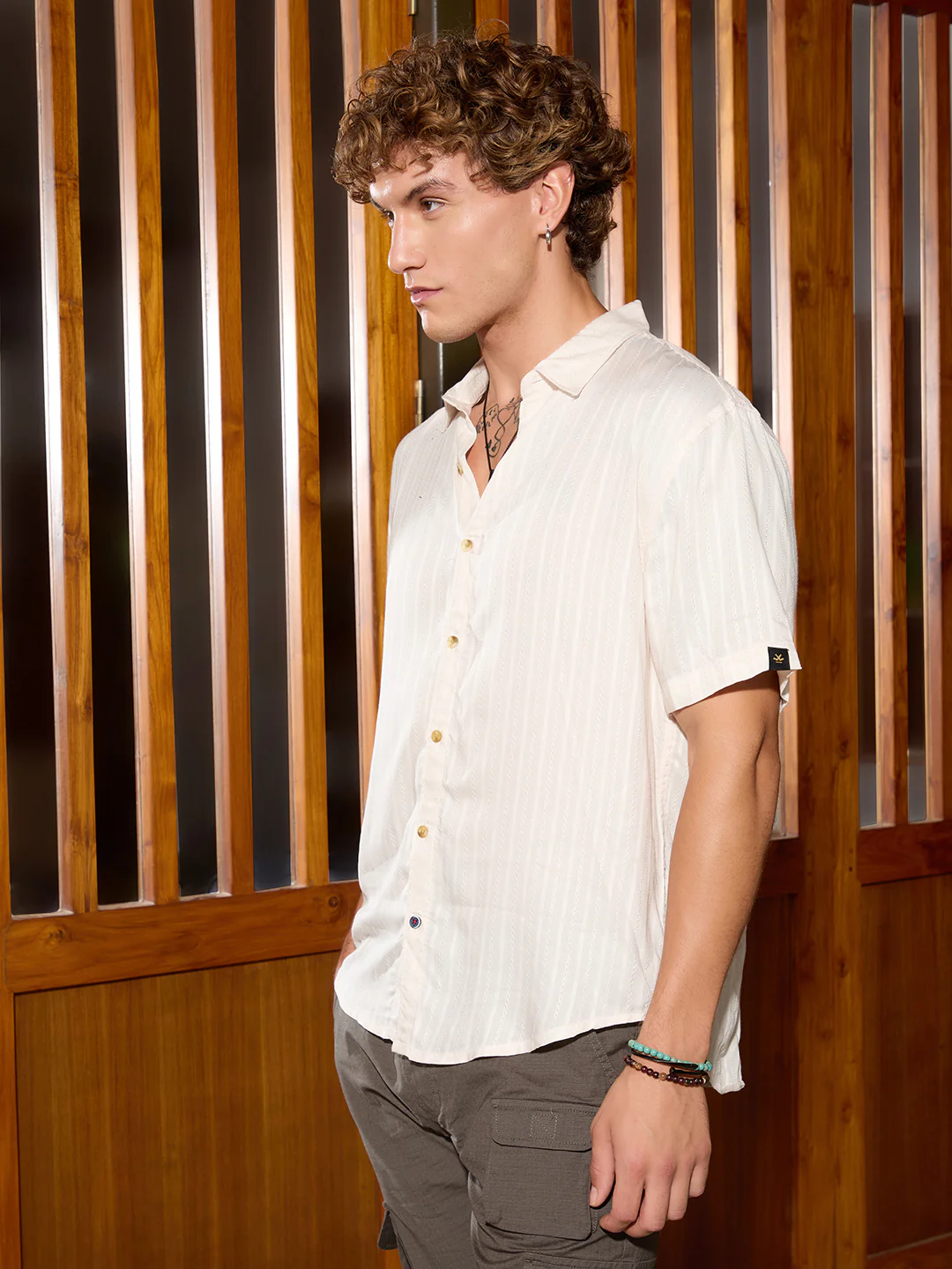 Light Weight Viscose Shirt | Off White - Image 4