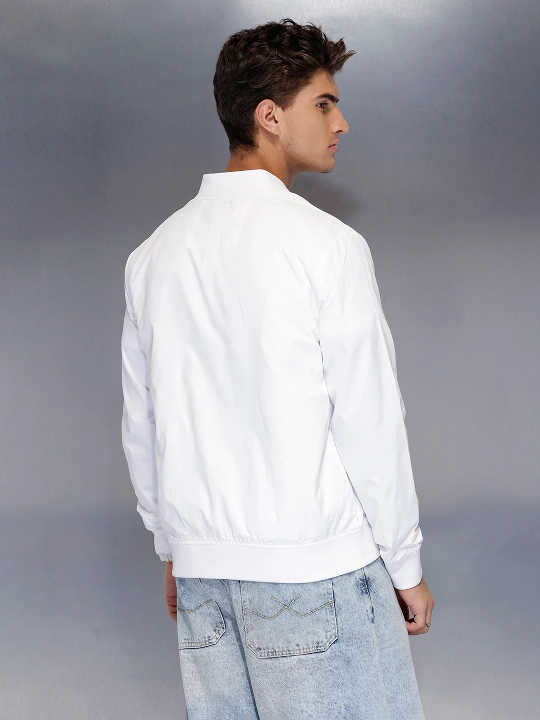 Lightweight classic bomber Jacket | White - Image 3