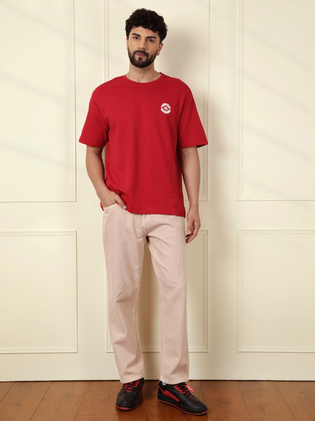 Puff Print Oversized T-Shirt | Red - Image 3