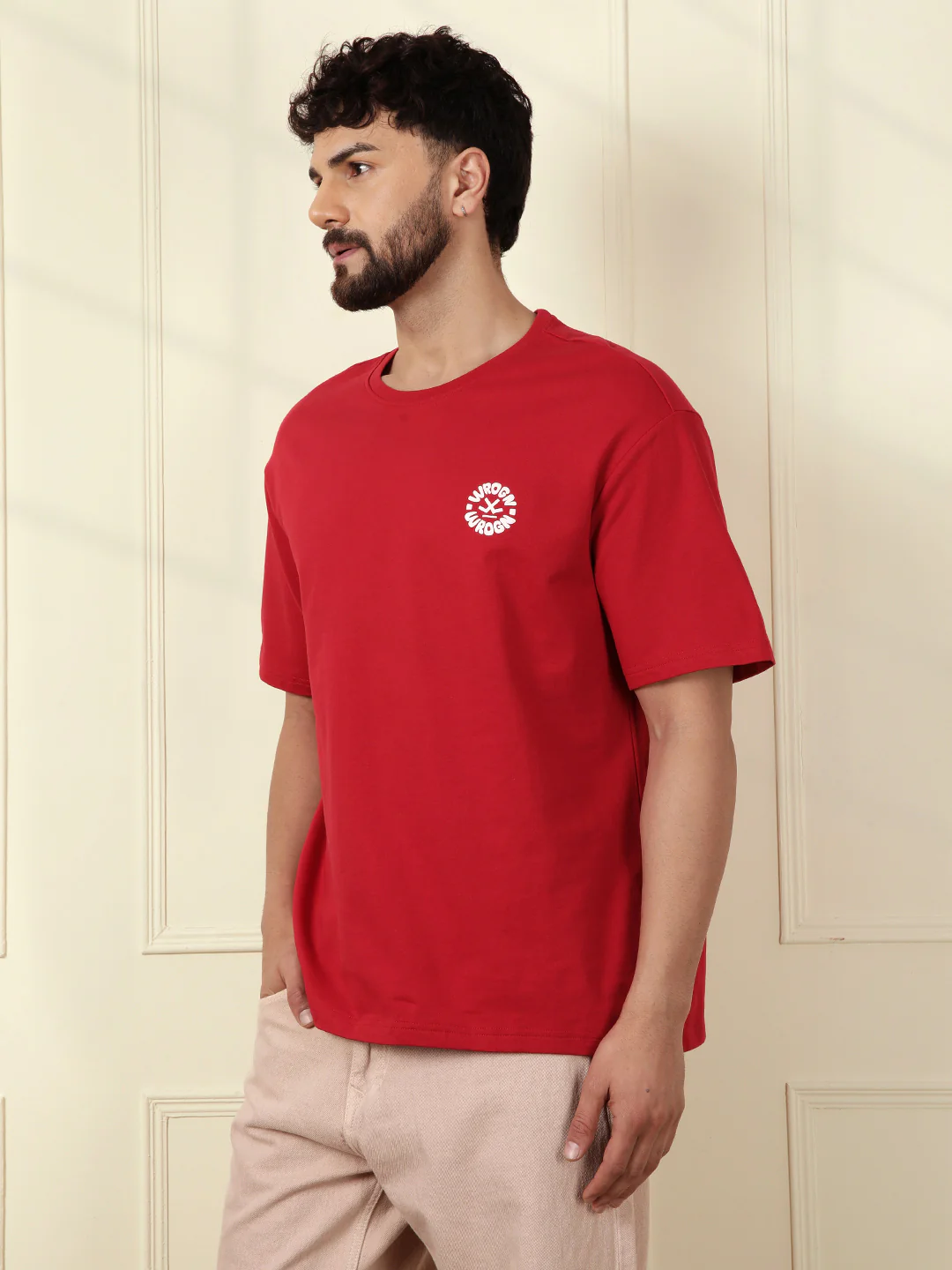 Puff Print Oversized T-Shirt | Red - Image 5