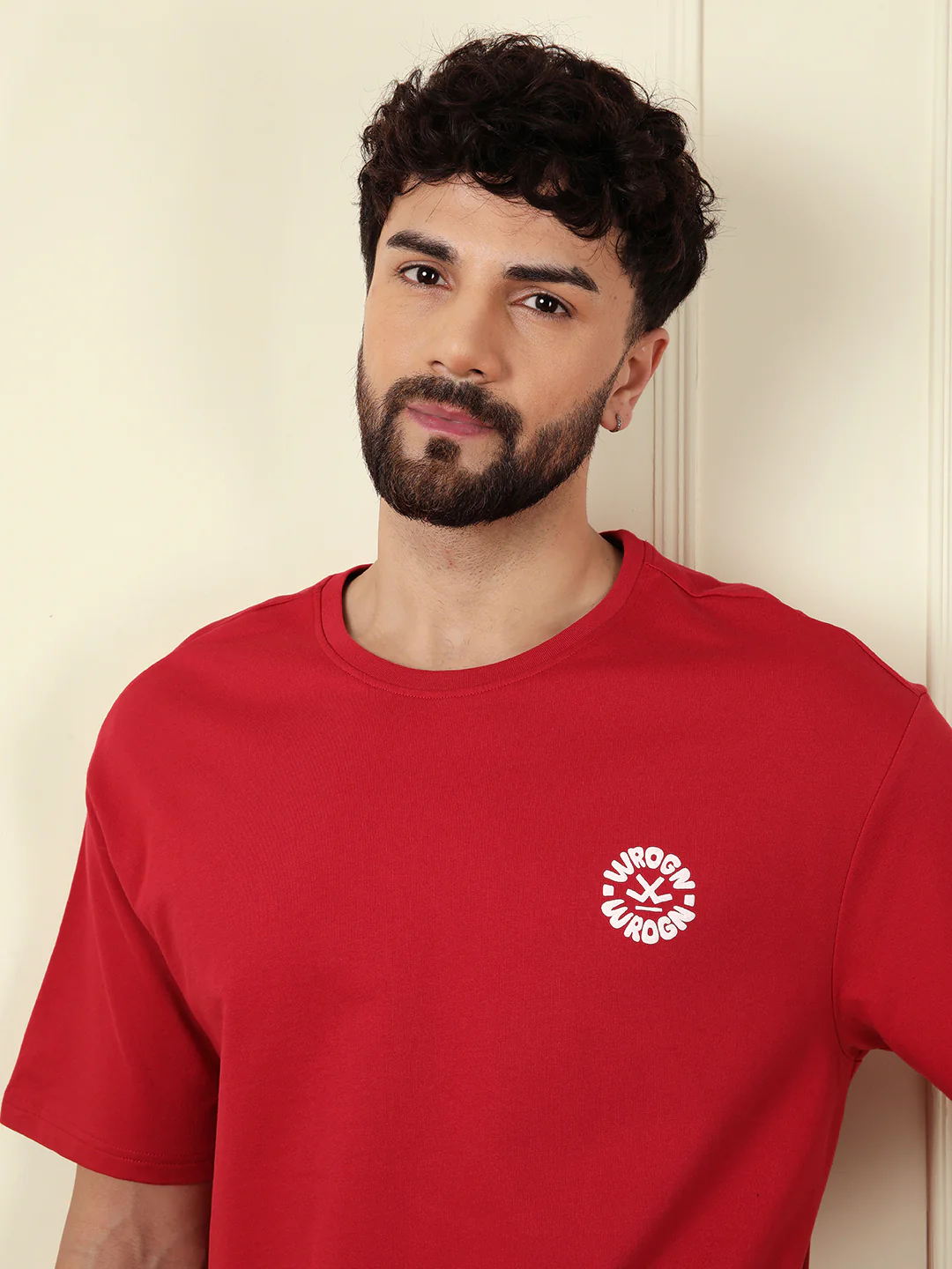 Puff Print Oversized T-Shirt | Red - Image 7