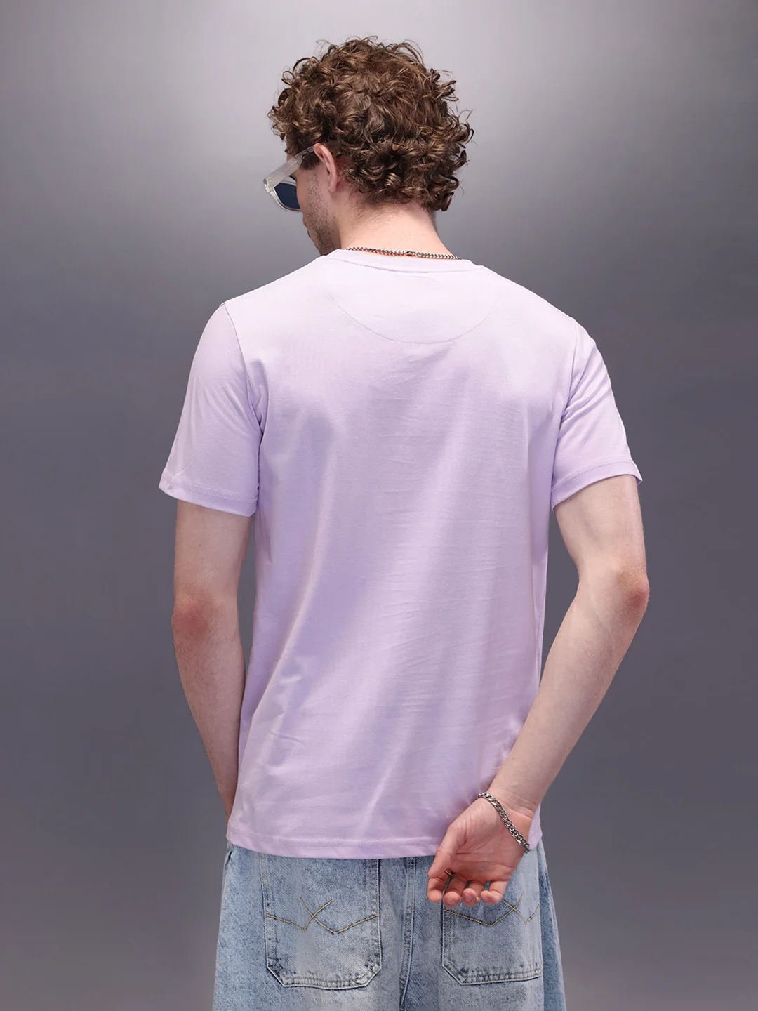 Logo Placement Printed T-Shirt | Lavender - Image 3