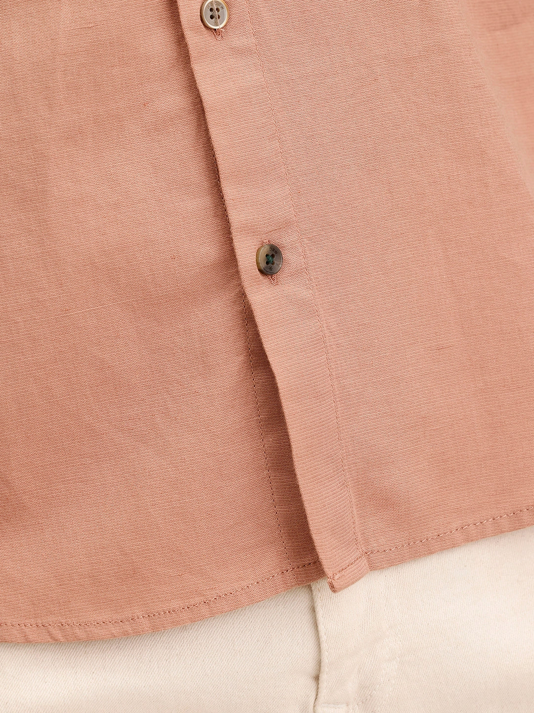 Regular Fit Linen Blend Shirt | Light Brown - Image 8