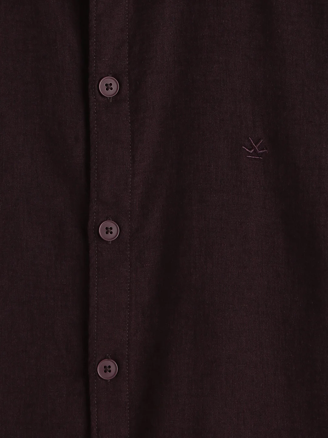 Solid Linen Blend Slim Fit Shirt | Maroon - Image 4