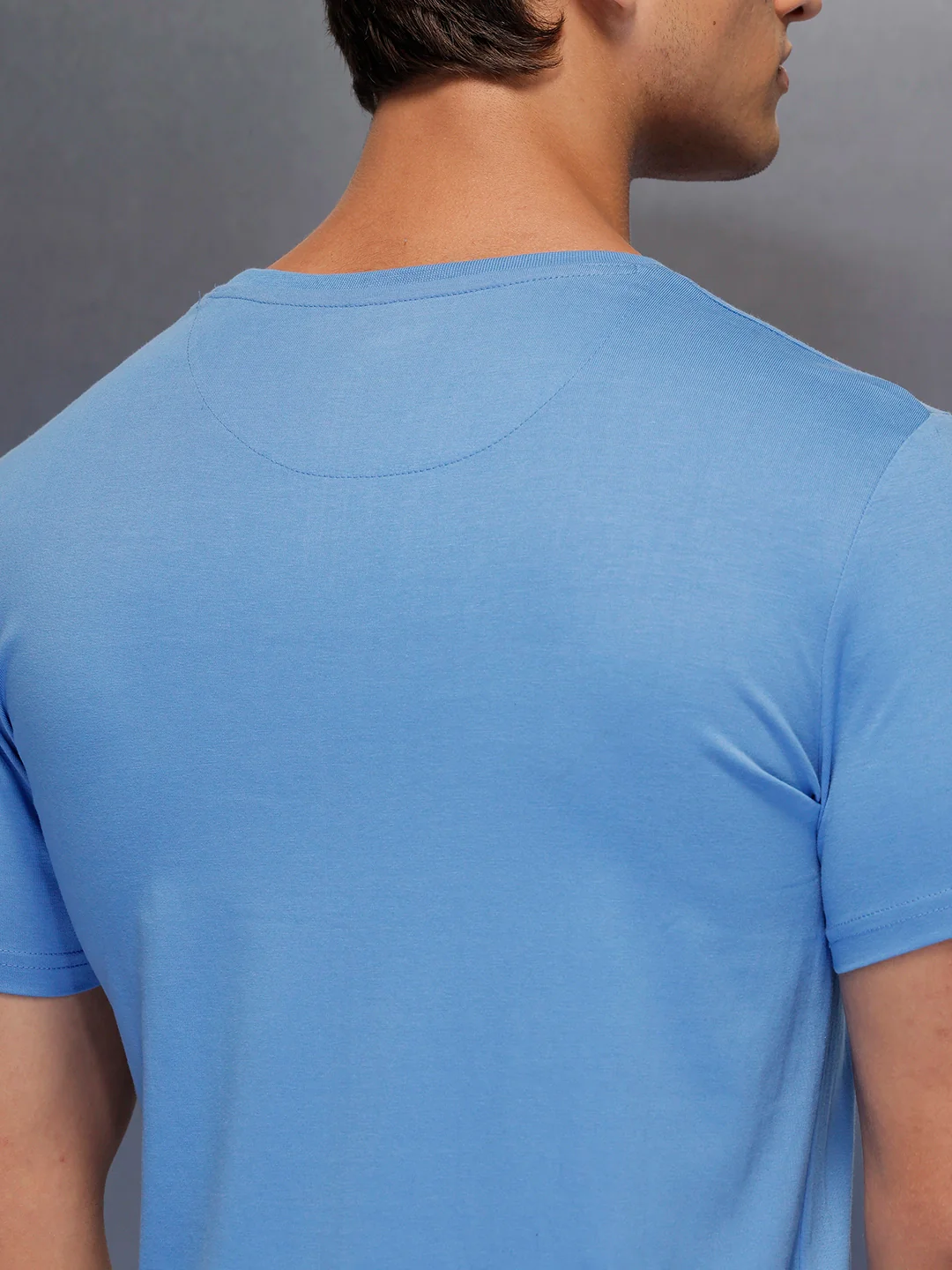 Logo Placement Printed T-Shirt   |  Blue - Image 5