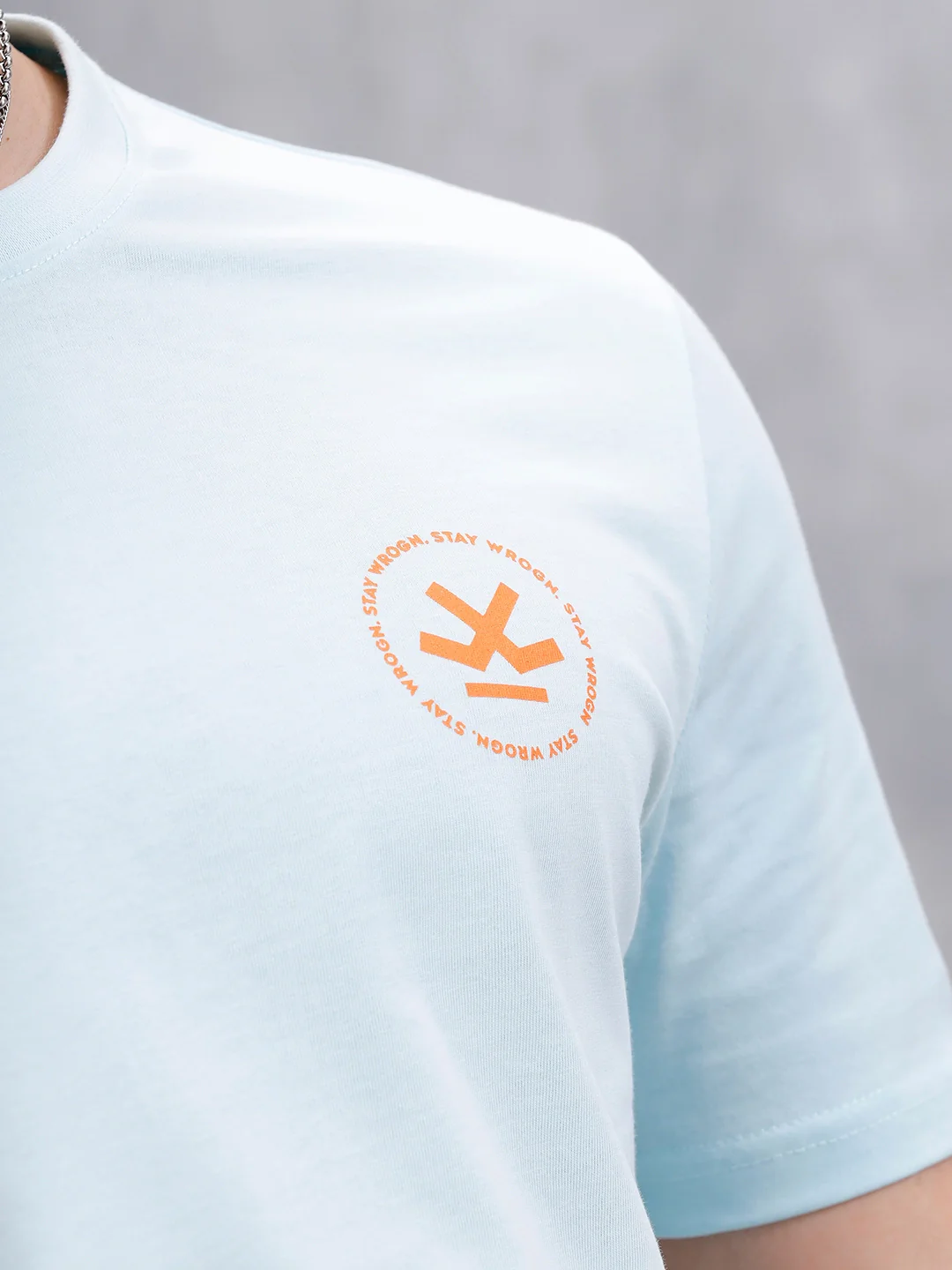 Logo Placement Printed T-Shirt | Blue - Image 5