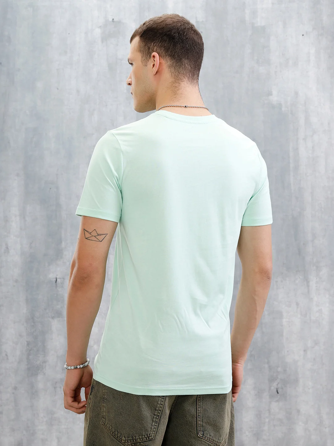 Logo Placement Printed T-Shirt | Light Green - Image 3