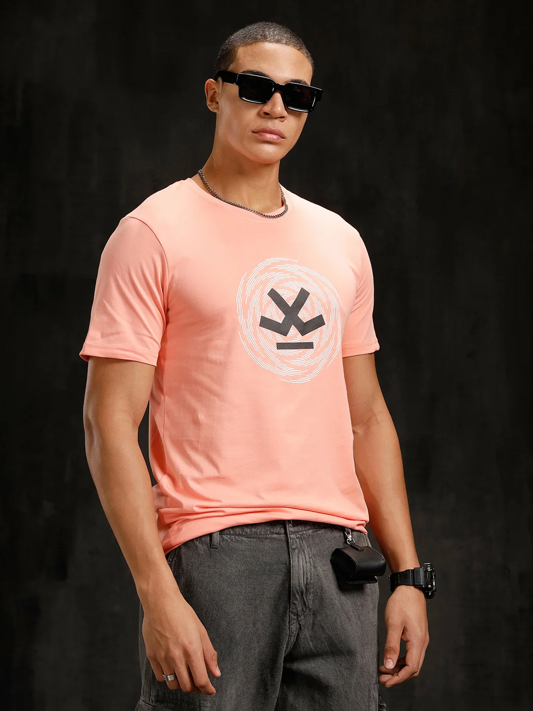 Logo Placement Printed T-Shirt | Pink - Image 4