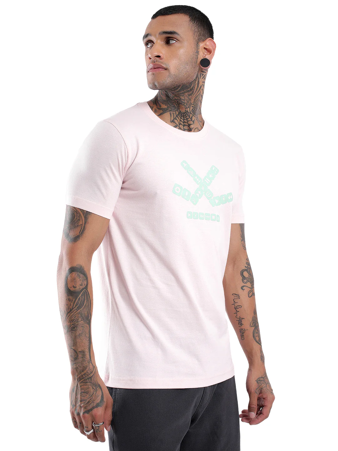 Logo Play Printed Pink T-Shirt - Image 4