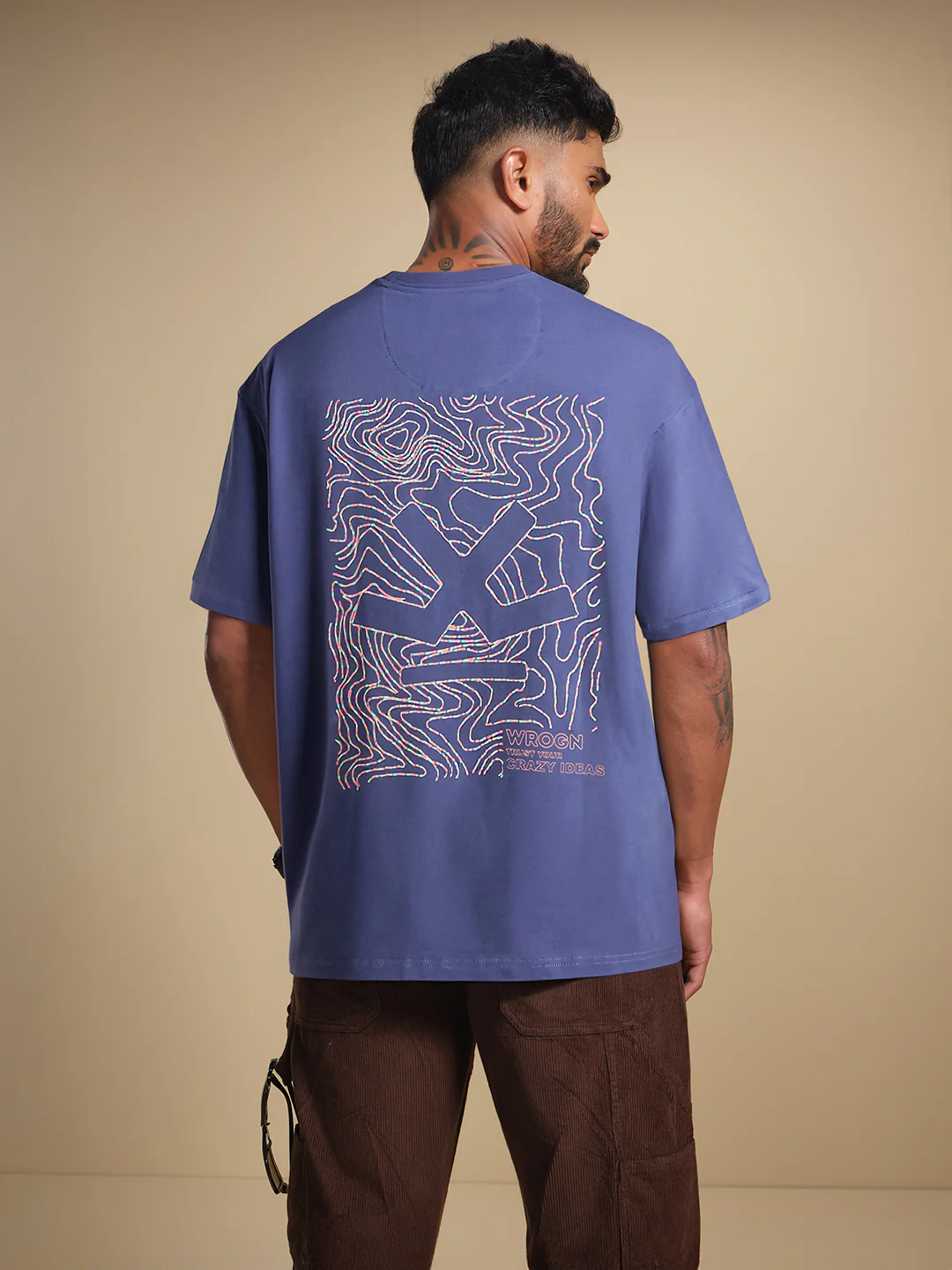 Logo Printed Oversized T-Shirt | Dark Blue - Image 2