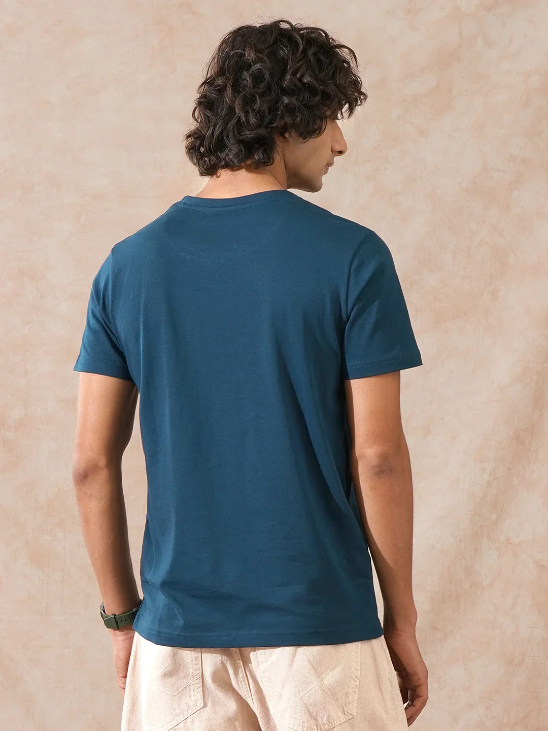 Logo Printed Slim Fit T-Shirt | Teal - Image 3
