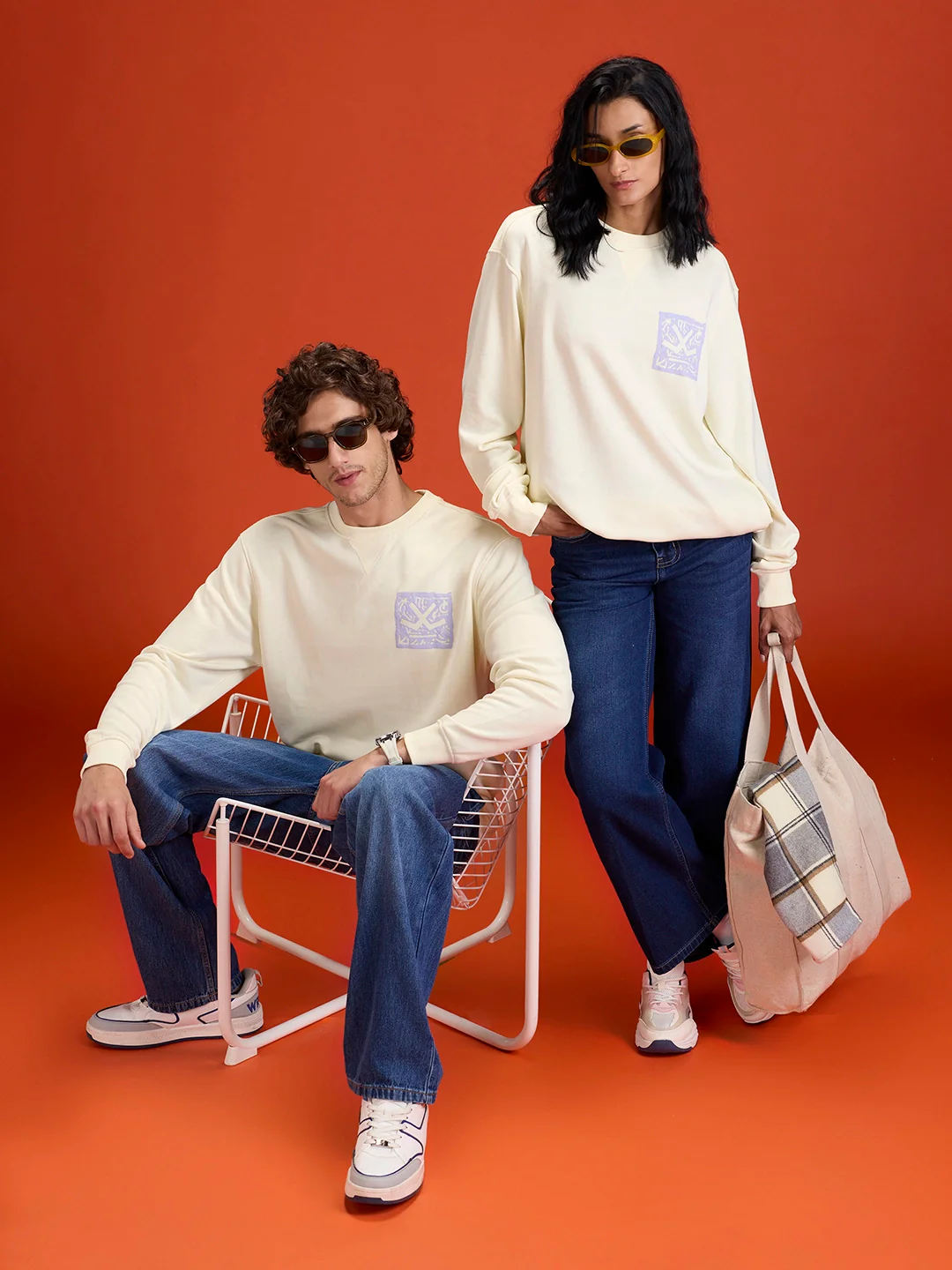 Looper Terry Comfort Fit T-Shirt With V-Insert Neck & Logo Branding | Yellow - Image 6